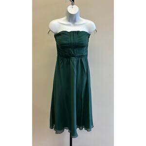 BCBG Green Silk Strapless Formal Dress Size 4 #49982